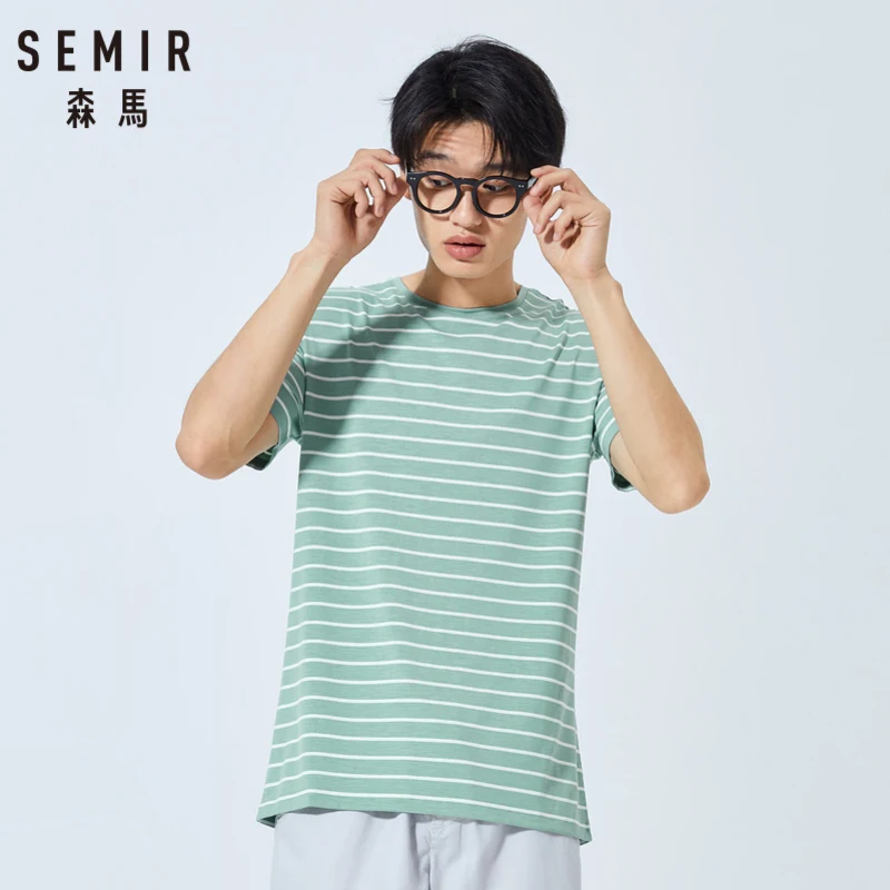 SEMIR 2019 летняя новая мужская Тонкая футболка с коротким рукавом простым круглым