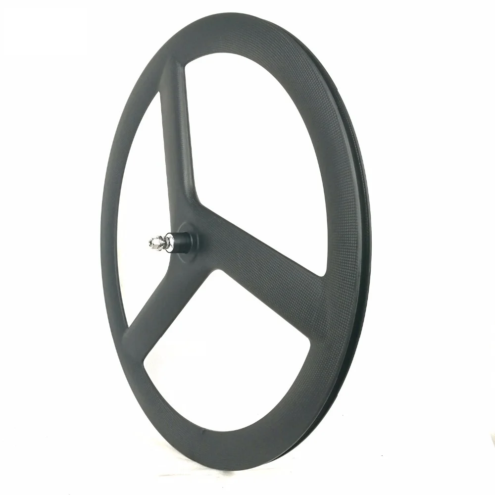 Углеродные колеса CarbonWheel с фиксированной передачей 3 Спицы 700c 3k UD матовые
