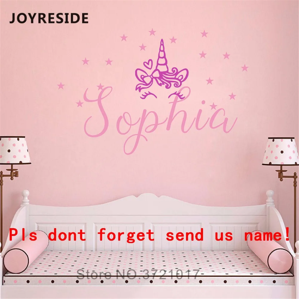 Настенные наклейки в виде единорога для дома детской спальни милый Декор