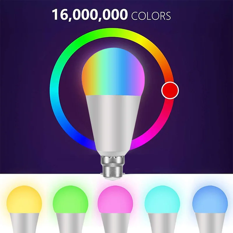 RGB B22 8 Вт Светодиодная умная WIFI лампа дистанционное управление Поддержка Alexa Google