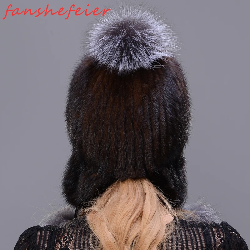 FANSHEFEIER зимняя женская Норковая шапка НОВАЯ для защиты ушей норки и лисы ручной