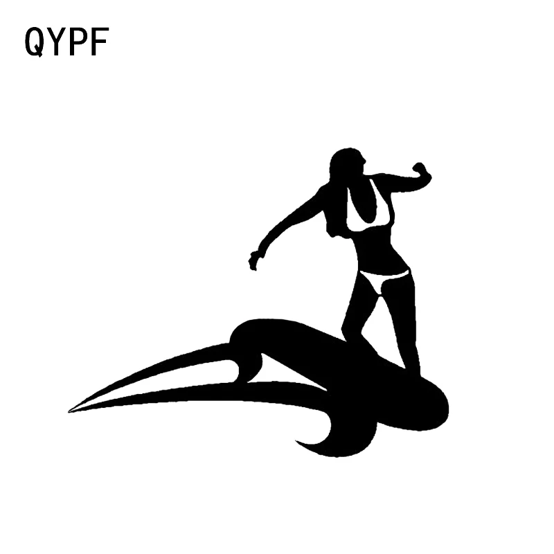 

QYPF 13,1*10,7 см, забавный декор для серфинга, стикер для автомобильного стайлинга, виниловая высококачественная искусственная кожа
