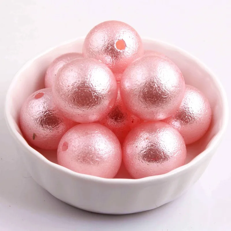 pink Kwoi Vita акриловые морщин имитация жемчужные бусины для браслетов, дети Модные украшения 12 мм 16 мм 20 мм - Цвет: pink