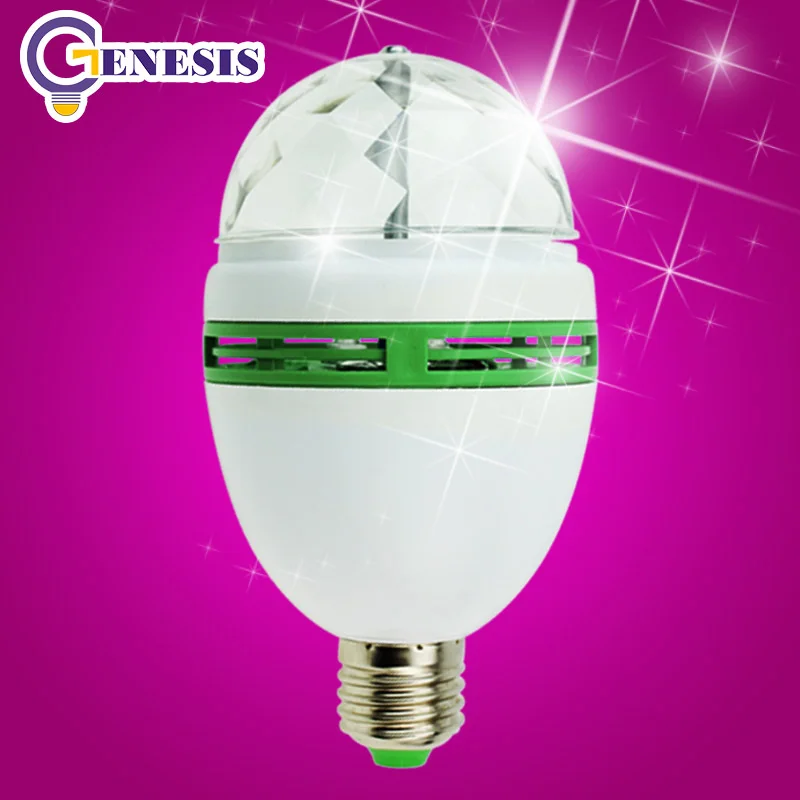 Дискотека свет фестиваль led сценический E27 RGB лампа полный цвет 3 Вт Кристалл Магия