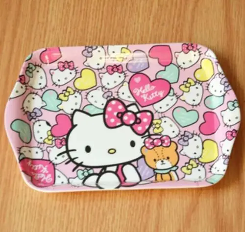 C Столовая посуда милый Hello kitty меламиновая тарелка блюдо фрукты закуски лоток посуда CC-69K - Цвет: C