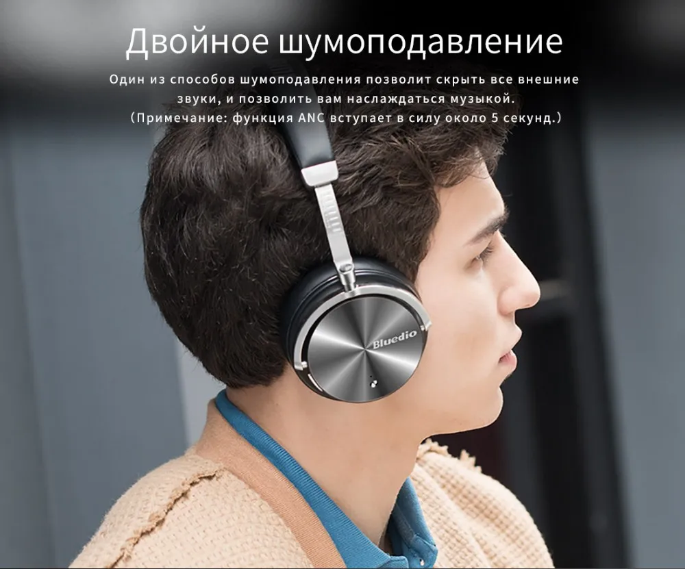 Оригинальные Bluedio T4S Шумподавление беспродные Bluetooth наушники Junior ANC наушники модные вокруг уха гарнитуры