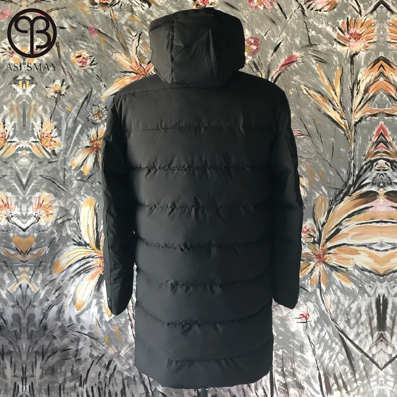 Asesmay Элитный бренд Костюмы Длинные зимняя куртка Для мужчин Куртки толстый