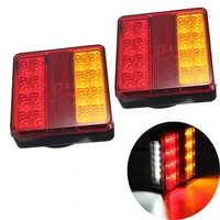 1 pair car led rear tail lights with license plate light waterproof rear lamps for 12v trailer truck boat caravan