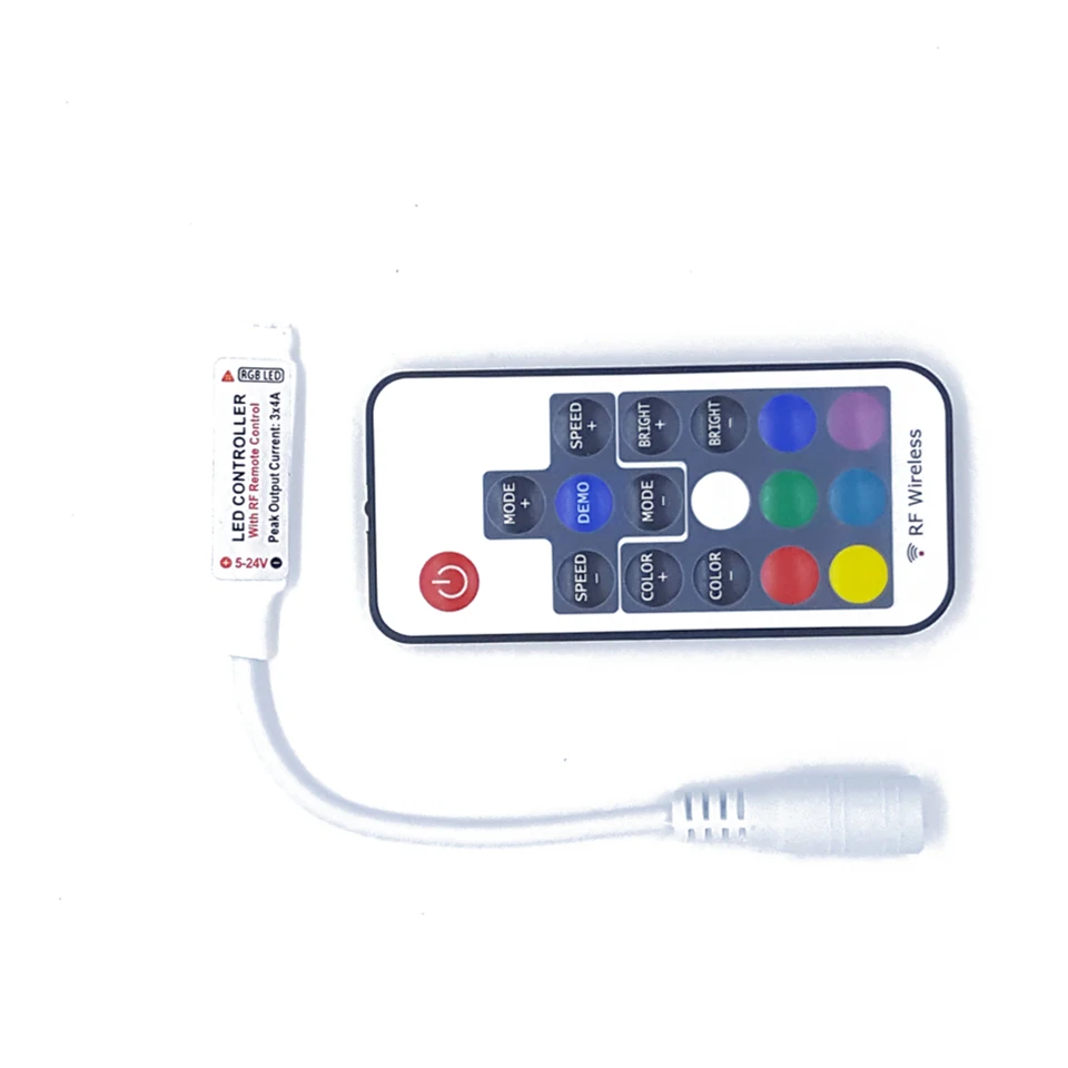 Мини Led RGB пульт дистанционного управления DC5 24V 17key RF беспроводной контроллер с 4pin
