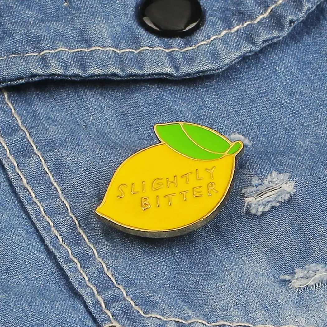 Креативный значок женский мультфильм лимонный узор вечерние повседневная жизнь