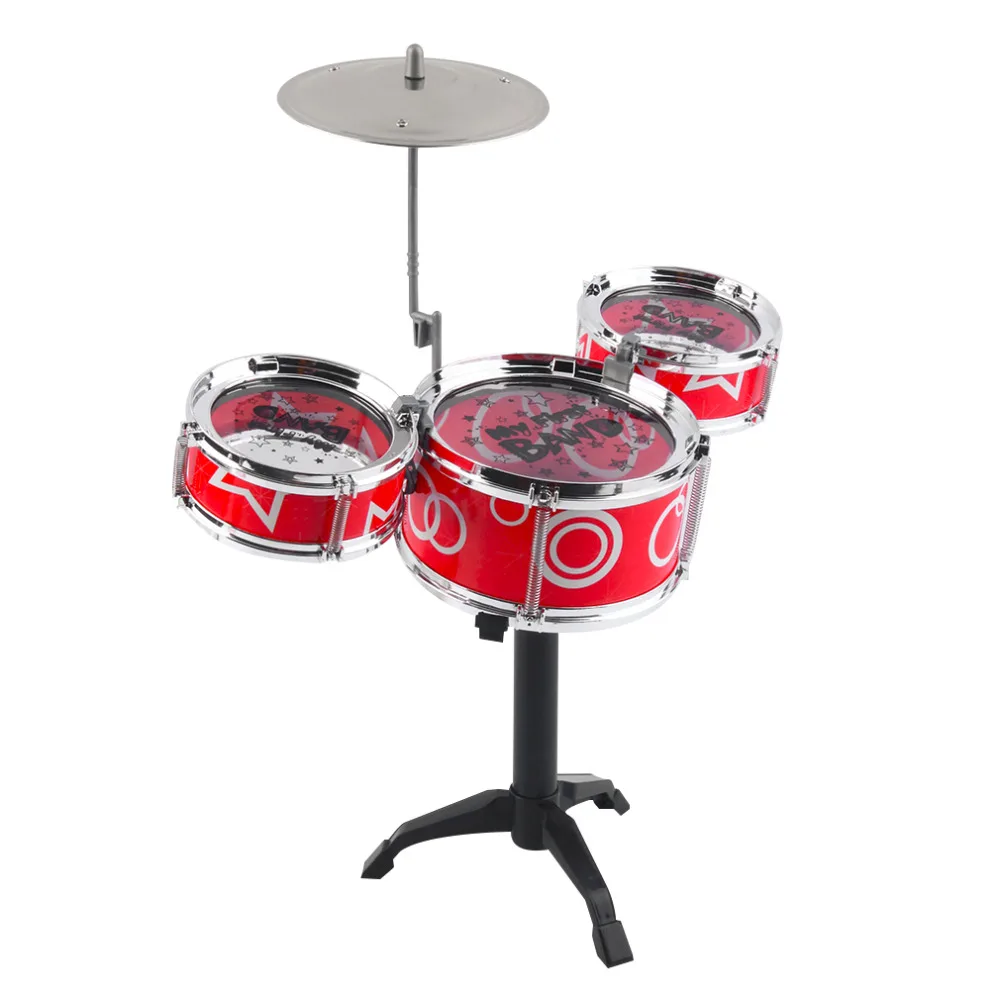 OCDAY Mini Baby Infant Jazz Drum Rock набор игрушек музыкальный инструмент обучающая игрушка Дети Раннее Обучение Музыкальный барабан игрушка красный и синий
