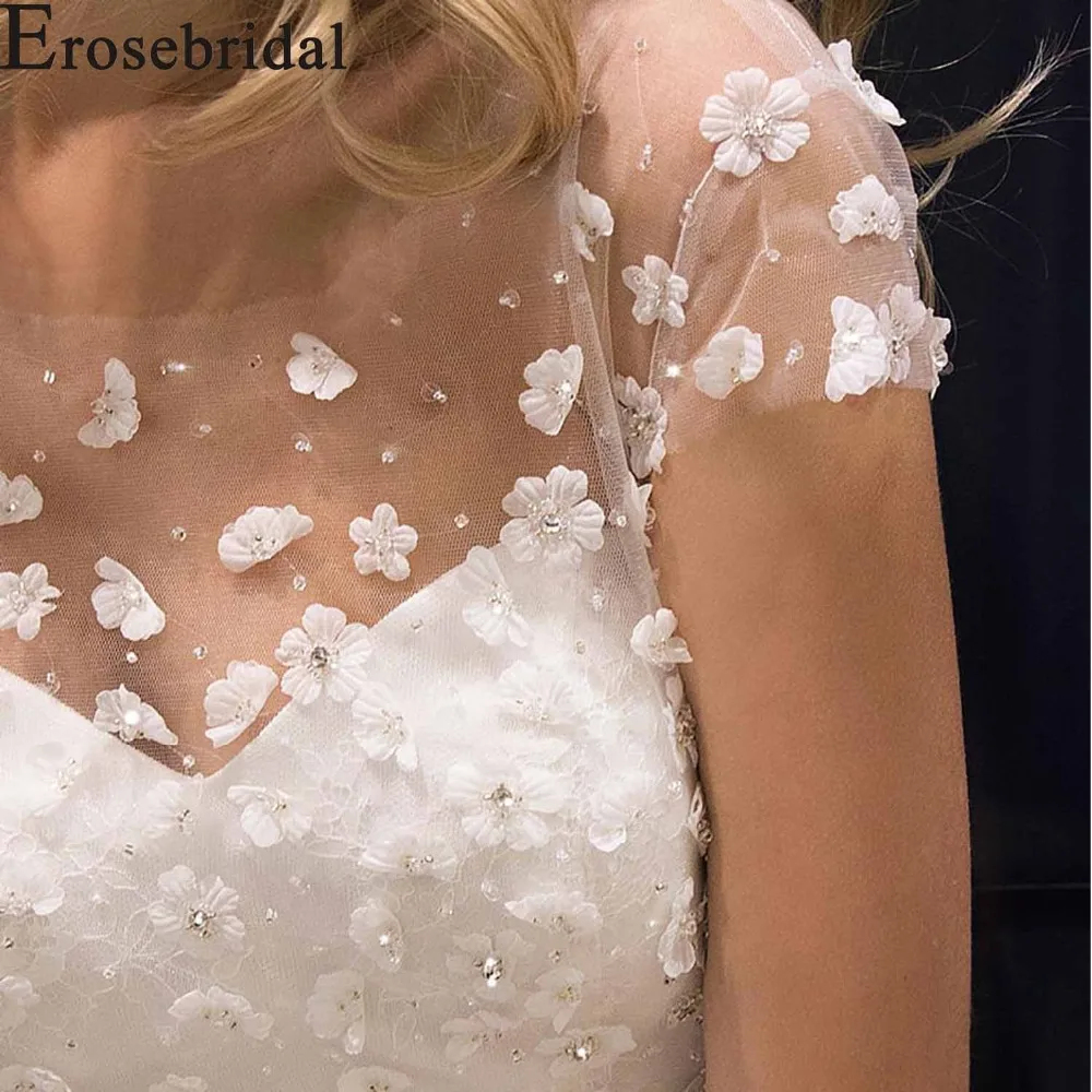 Женские свадебные платья Erosebridal белые цвета слоновой кости с цветами и бусинами