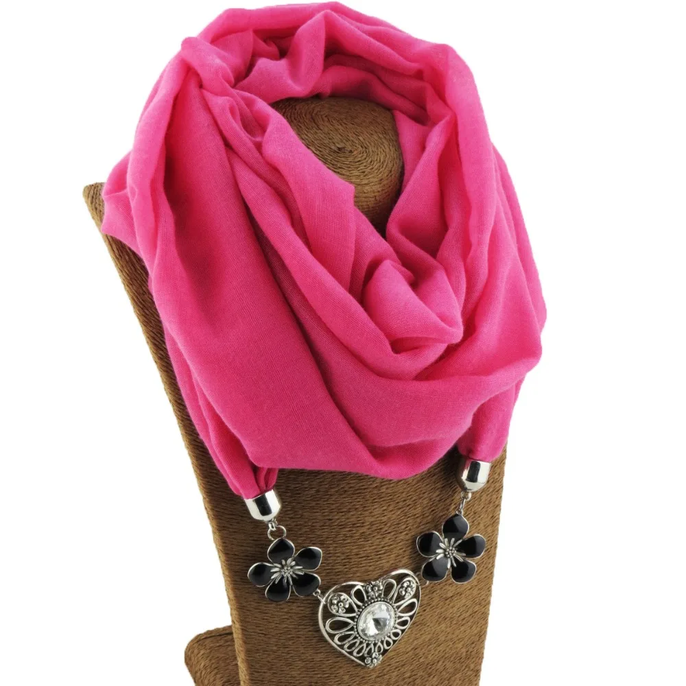 Женский шарф RUNMEIFA однотонный и Ювелирный ожерелье шарфы с подвесками Женская