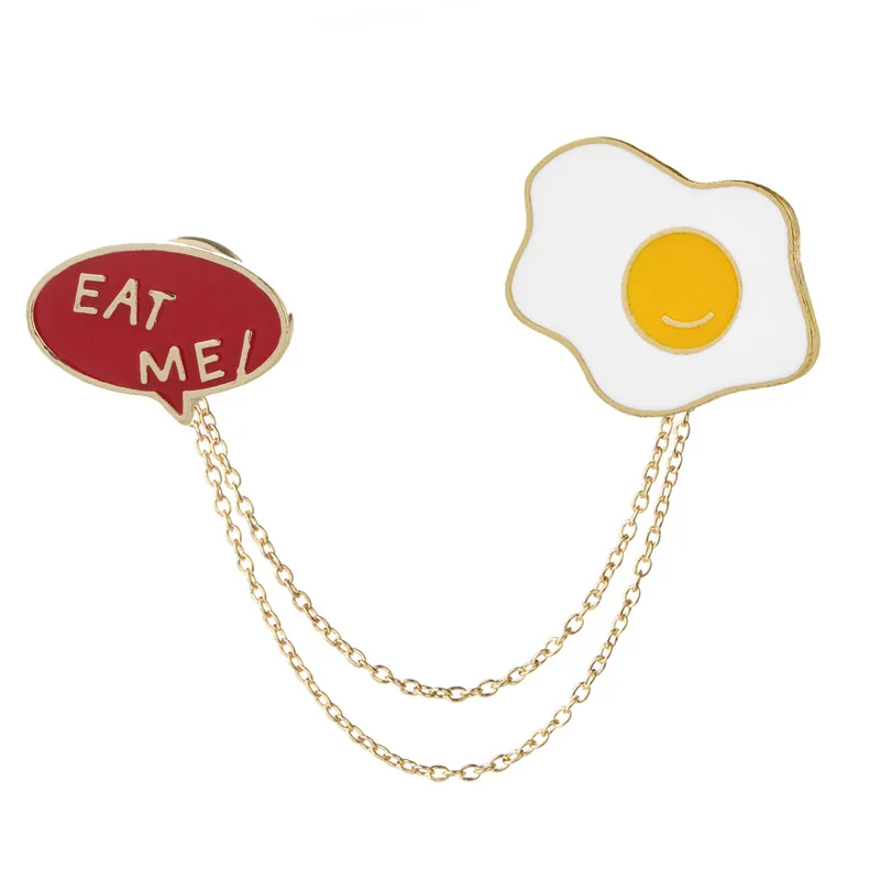 Юмористические модные яйца Eat ME! жареные 2 шт./компл. цепочка стиль брошь булавки