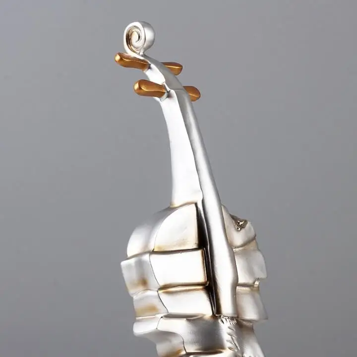 Modern Resin Musical Instrument Violin Ornament Figurine Home Decor Gifts Crafts Bar Artwork Display figurine Pop | Дом и сад