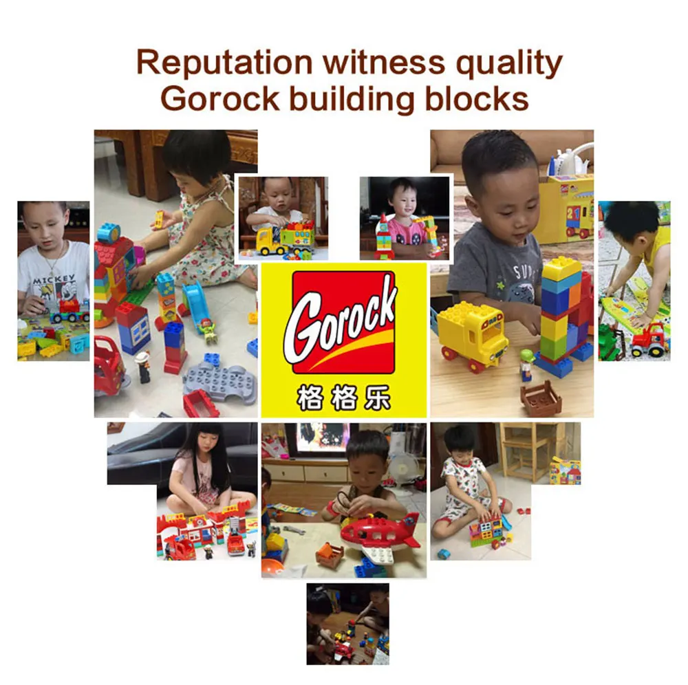 GOROCK 1023 Big Building Block Set children Educational Bricks Toys 21Pcs For Birthday Gifts Toy Baby Compatible With Duploe | Игрушки и