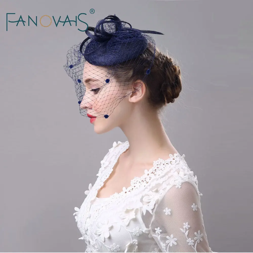 Королевский синий маленький фата Птичья клетка чистая мода свадебный аксессуар