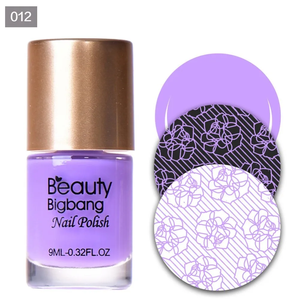 12 BeautyBigBang 9 мл штамповка лаки для ногтей печать лак для пластина для стемпинга для нейл-арта коричневый черный Цветной Гель-лак для ногтей - Цвет: 12