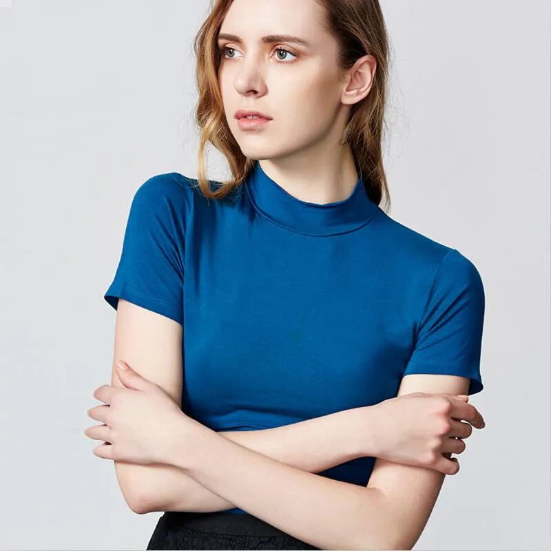 Женская рубашка с длинным рукавом брендовая хлопковая водолазка черного и