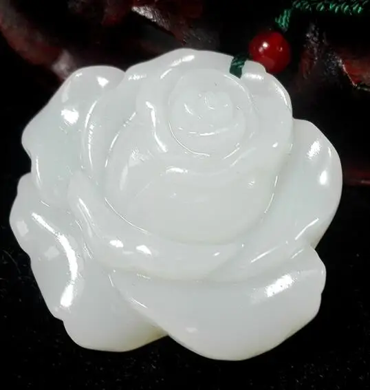 Сертификат натуральный зеленый нефрит розы кожа/бусы с подвеской веревка Lucky Amulet