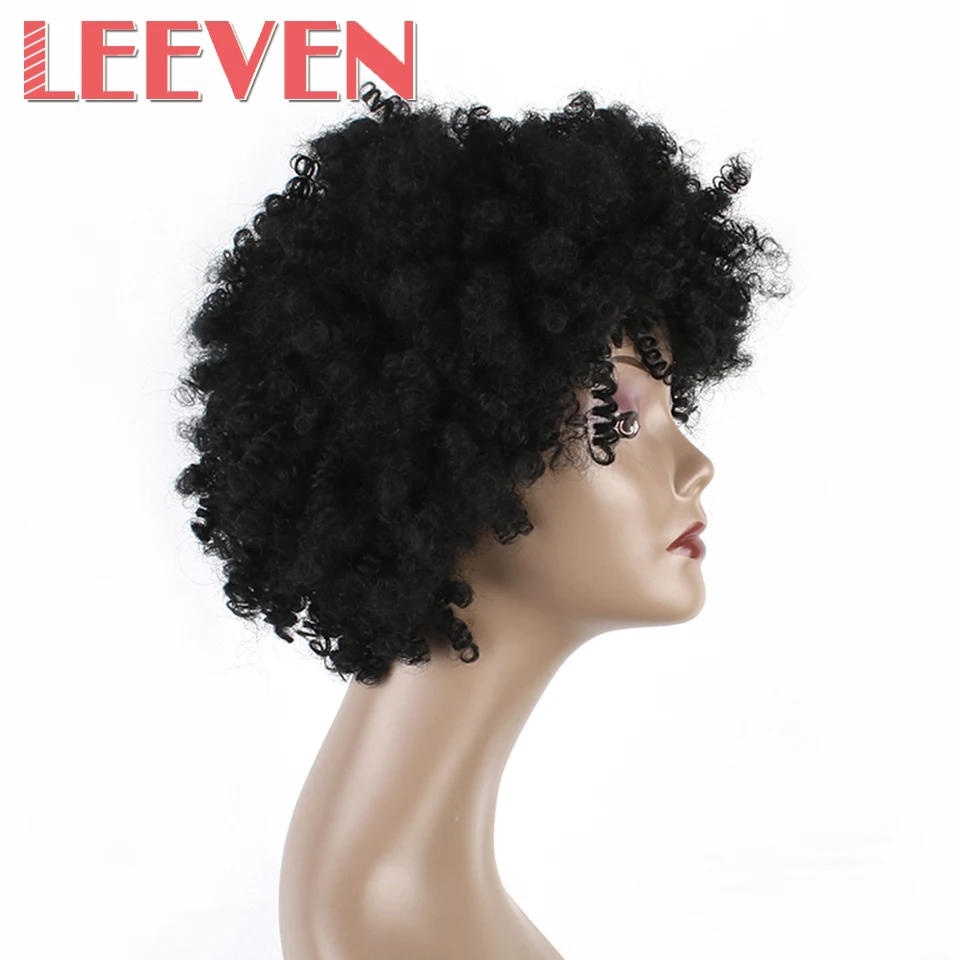 Парики из искусственных волос Leeven 6 &quot черные с регулируемой низкой