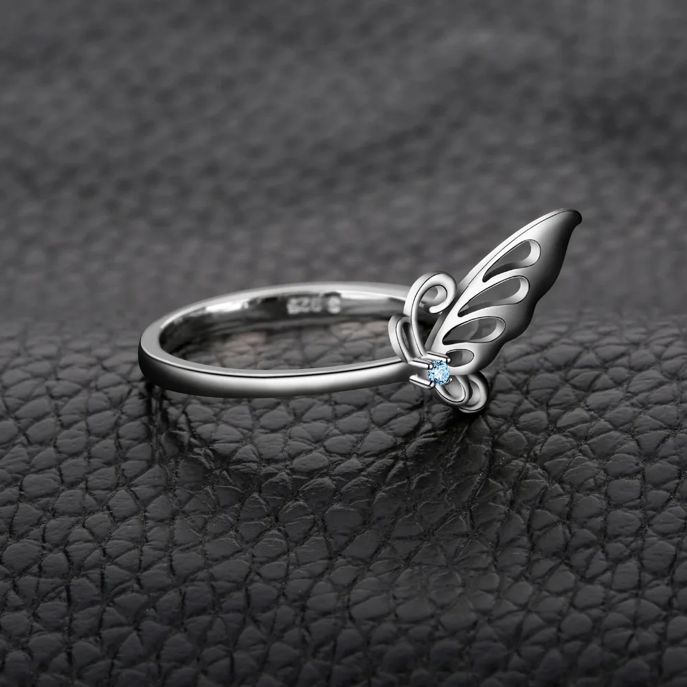 JewelryPalace бабочка создан светло голубой шпинели заявление кольцо 925 Silve для Для