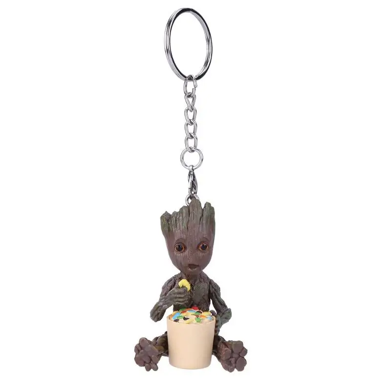 07 Baby Groot фигурки, игрушка, брелок для ключей, украшение для дома, Милая модель, игрушка для детей, мультяшное дерево, человек, брелок, Автомобильный подвесной декор, брелок - Цвет: 07