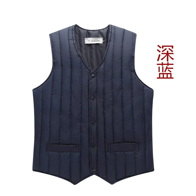 

2022 Winter Down cotton Vest Men Fashion V-neck Bodywarmer Slim Waistcoat Sleeveless Jacket men Gilet homme S-4XL