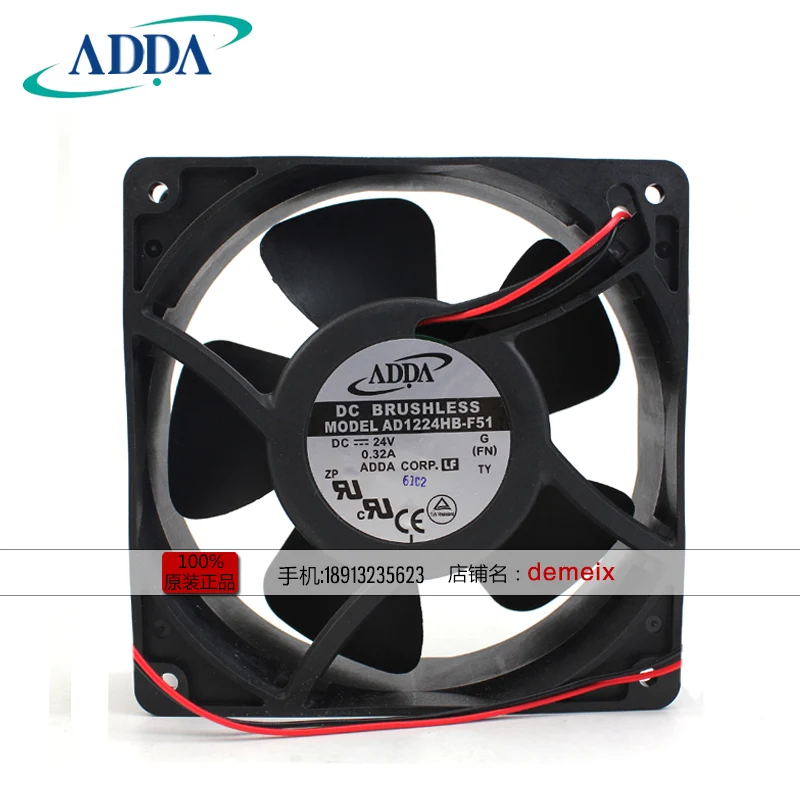 

Новый ADDA AD1224HB-F51 12038 24V 0.32A шарикоподшипник Сервер вентилятор охлаждения