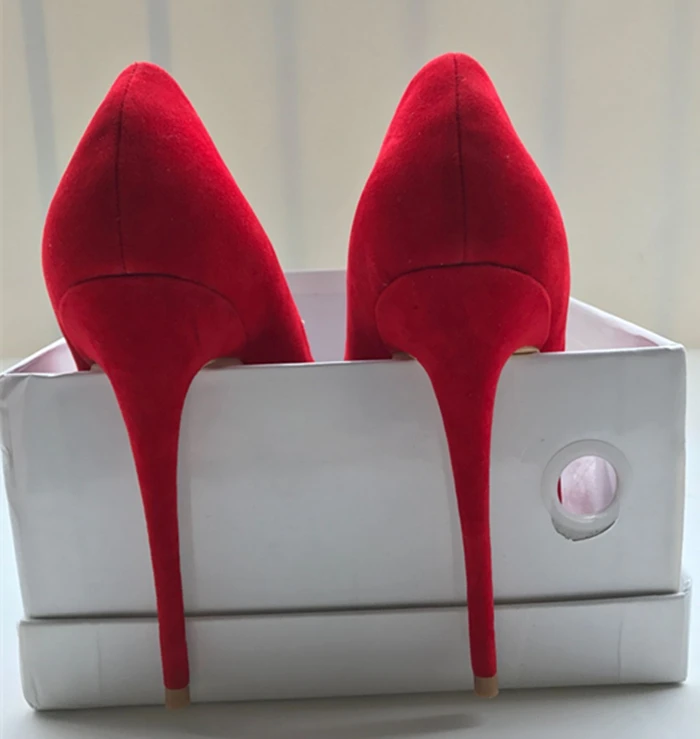 2018 модная пикантная обувь женские замшевые туфли-лодочки на высоком каблуке цвет