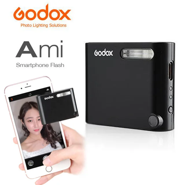 Godox Ami-Flash para teléfono inteligente, diseñado para disparar Smartphone con batería de litio integrada y gran portabilidad