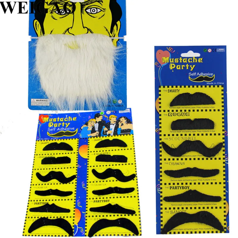WEIGAO 1Pc Black Brown Funny Costume Mustache Halloween Party Creative Fake Beard Mustache Kids Pirate Party Decoration Cosplay images - 6