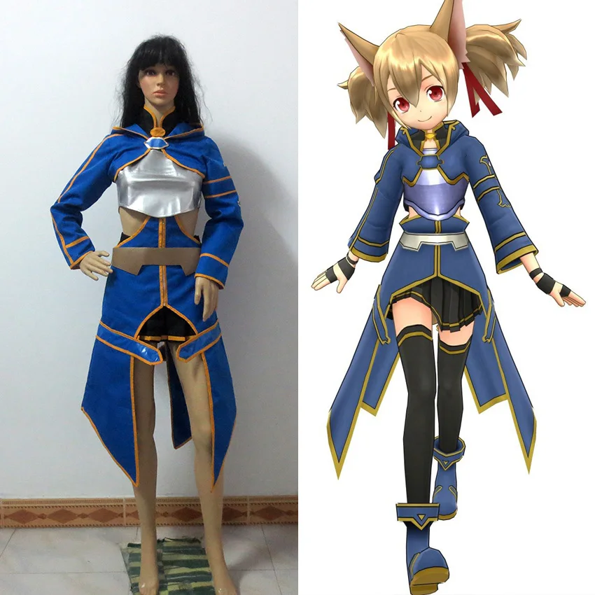 

Новое поступление, Sword Art Online II фантомная пуля Silica/ Keiko Ayano Косплей Костюм