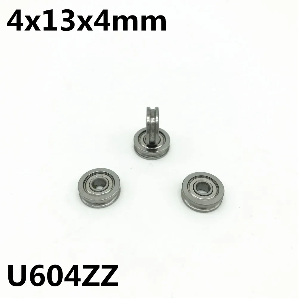 10pcs U604ZZ 604UU U groove deep groove ball bearing 4x13x4 mm Walking guide rail bearings for 3D printer High quality