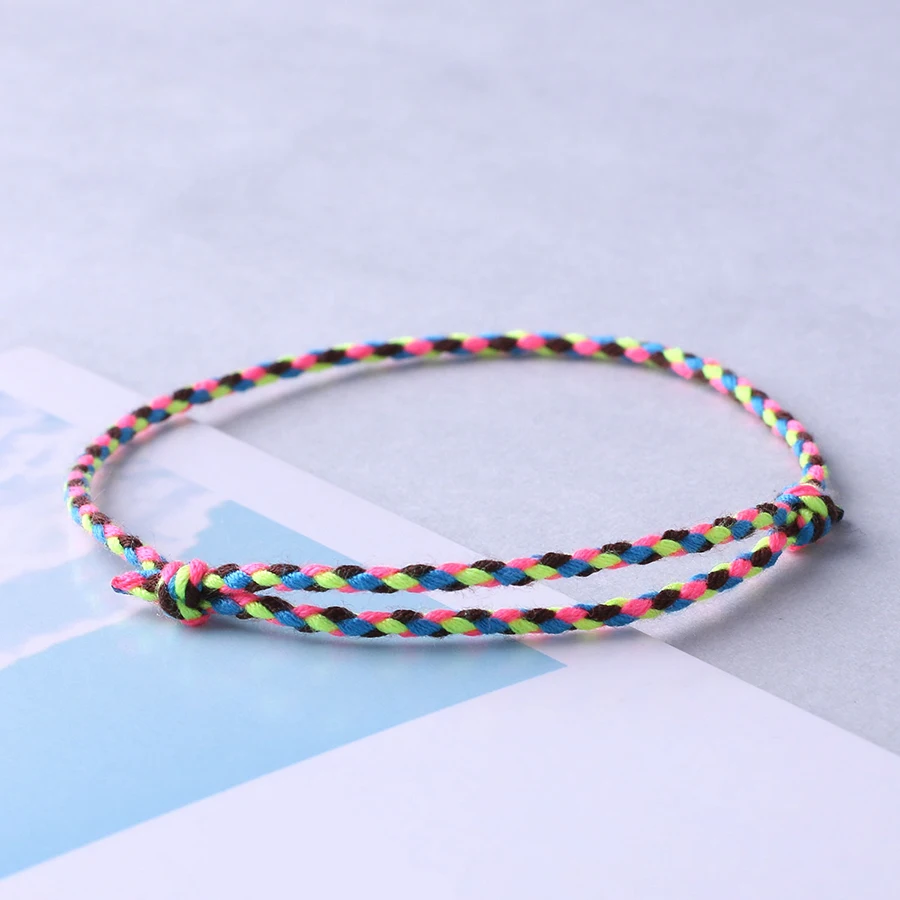 Boho ручной работы плетеный дружбы браслет нить тканая тонкая струна шнур браслет Штабелируемый простой этнические ювелирные изделия подарок для друга