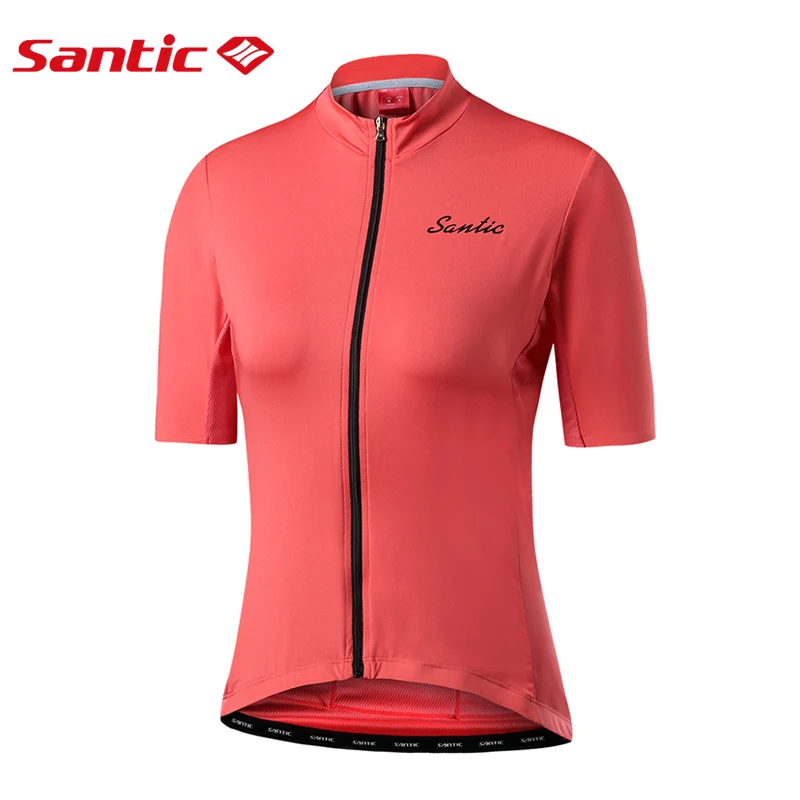 Santic Велоспорт Женский Джерси с коротким рукавом MTB Дорожный велосипед Велоспорт Джерси Pro Fit дамы короткий рукав лето Азиатский S-2XL K7L2030