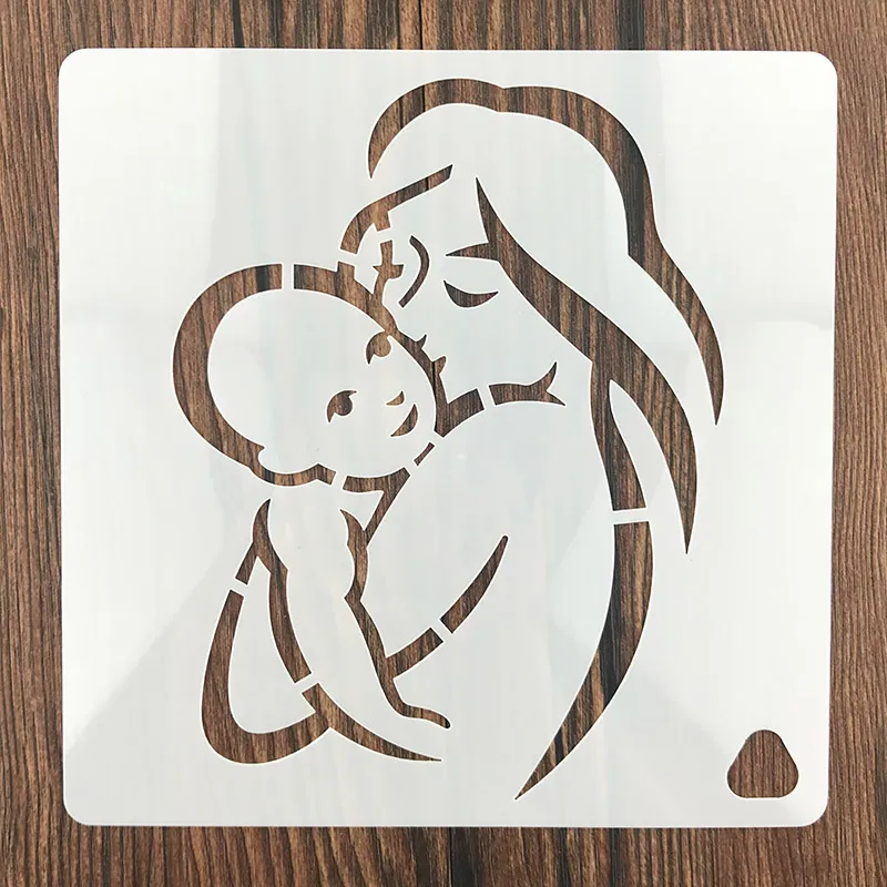 Мать Hug новорожденных детские трафареты для DIY Скрапбукинг пластиковый шаблон поделки Ремесла Художественный Дневник Декор Живопись Рисунок спрей