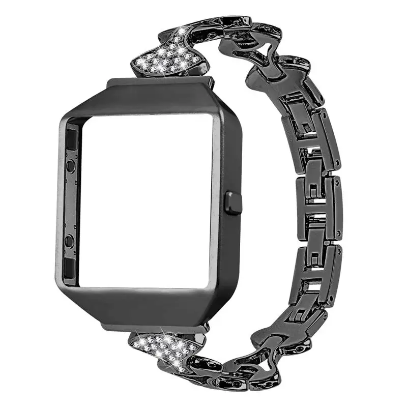 Joyozy браслет из нержавеющей стали с новой металлической рамкой для Fitbit Blaze магнитный браслет из нержавеющей стали с фиксатором для Fitbit Band - Цвет ремешка: Black