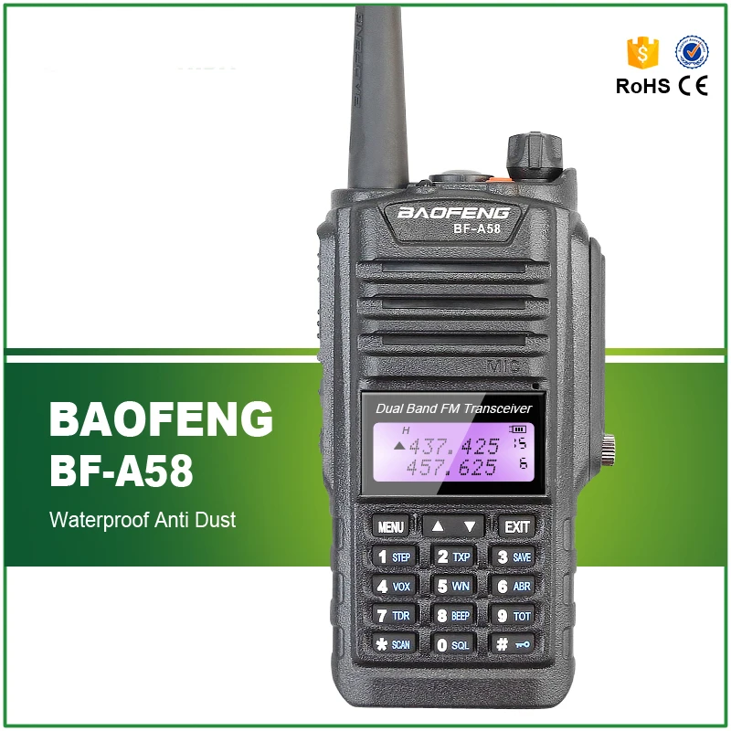 

100% Original Waterproof 5W Dual Band Baofeng Amateur Two Way Radio BF-A58