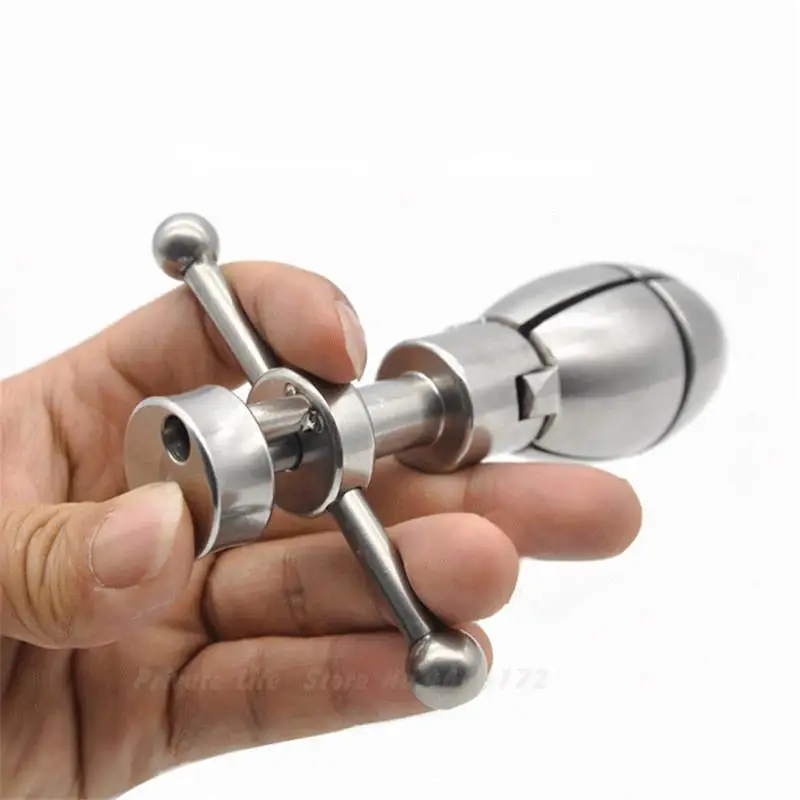 Stainless steel stretching anal dilator plug with lock locking butt extension toys dilatador beads balls | Красота и здоровье