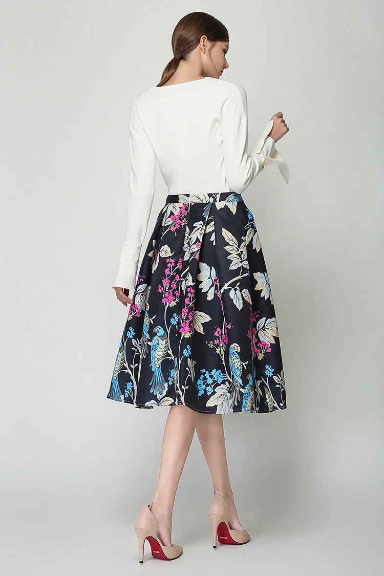 12 дубы Кэти Европа и Америка Винтаж Высокая талия большой нижней середины икры