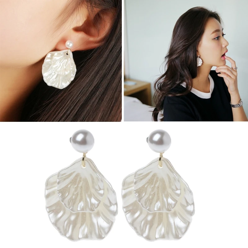 Серьги подвески с двумя вырезами перламутром и листьями|Серьги-подвески| |