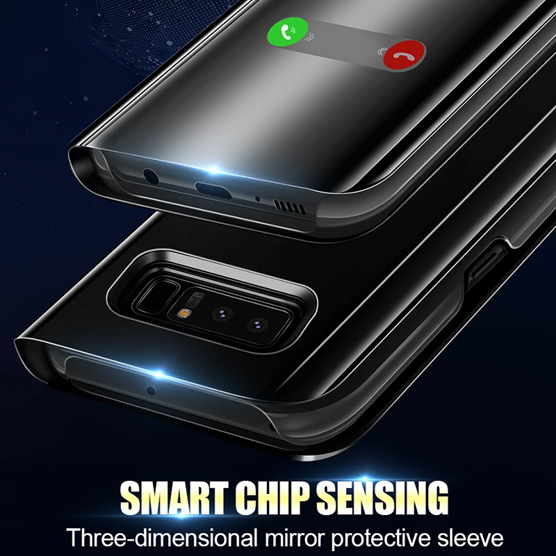 Alxun чехол для Samsung Galaxy S8 S9 Plus Note 9 зеркальный кожаный флип-чехол с подставкой умный 8