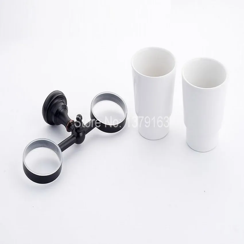 Аксессуары для ванной комнаты латунный настенный держатель зубных щёток черного