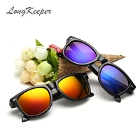 longkeeper new fashion children sunglasses kids boy girl sun glasses plastic frame 8 colors cute cool goggles uv400
