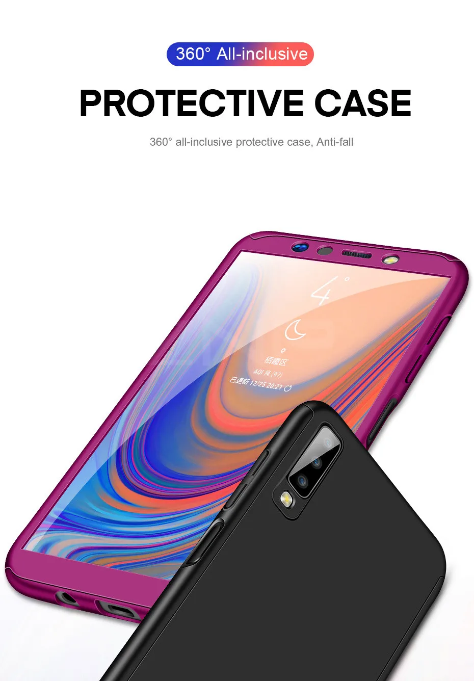 ZNP 360 Полное покрытие чехол для телефона для samsung A5 A7 J4 J6 J8 A6 A8 Крышка для samsung A3 A5 J7 J5 A7 чехол с Стекло
