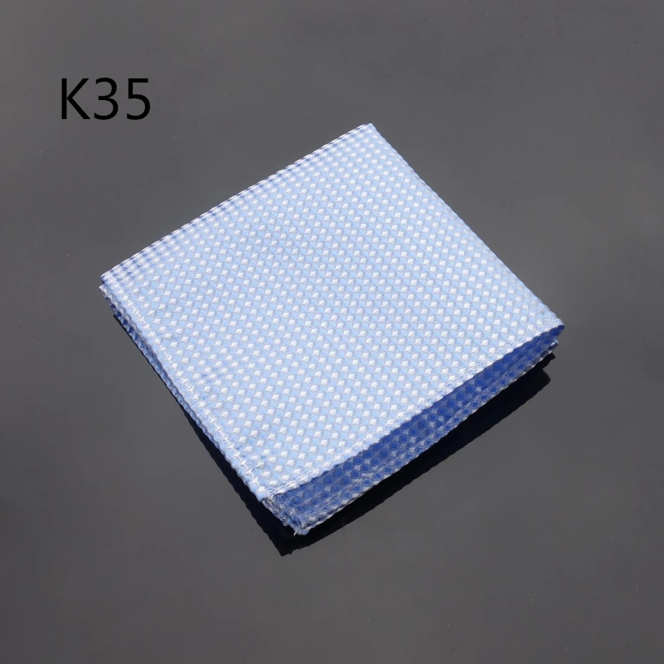 

Handkerchief Classic Blue Checked Hanky Men Tie Jacquard Woven Pocket Square Fashion