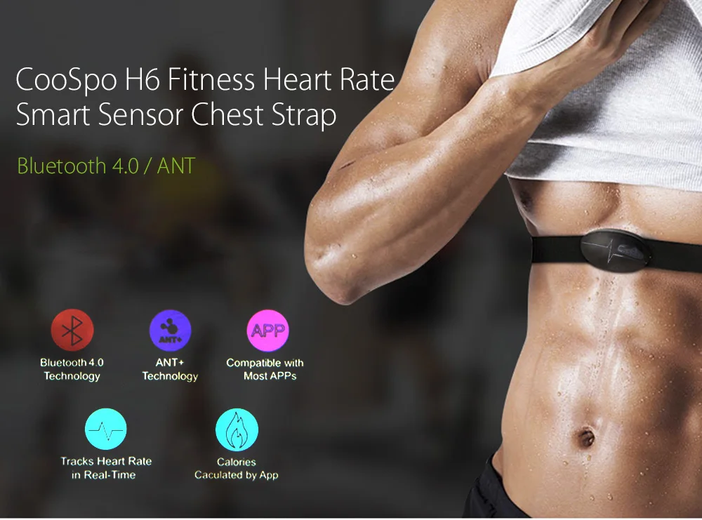 CooSpo H6 ANT Smart Fitness Bluetooth V4.0 беспроводной монитор сердечного ритма Датчик Нагрудный