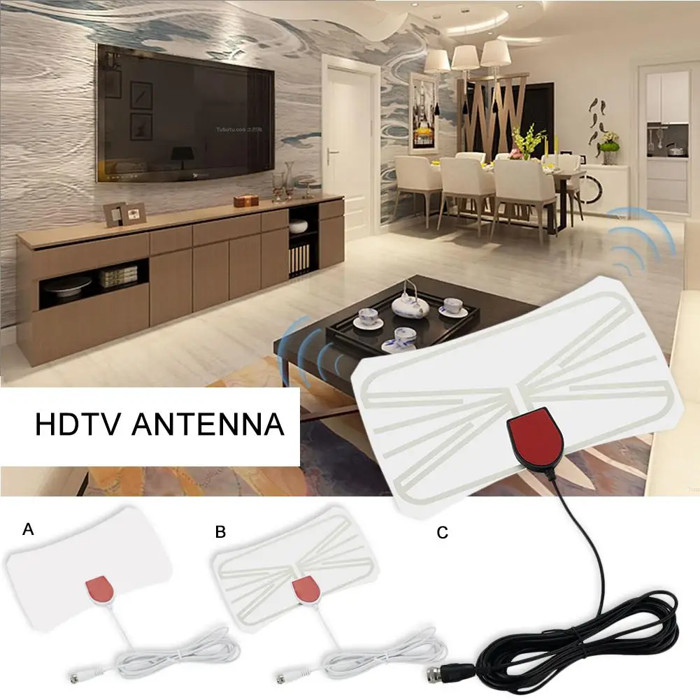 Комнатная цифровая HDTV антенна с усиленным диапазоном 80 миль 4K HD VHF UHF Freeview для