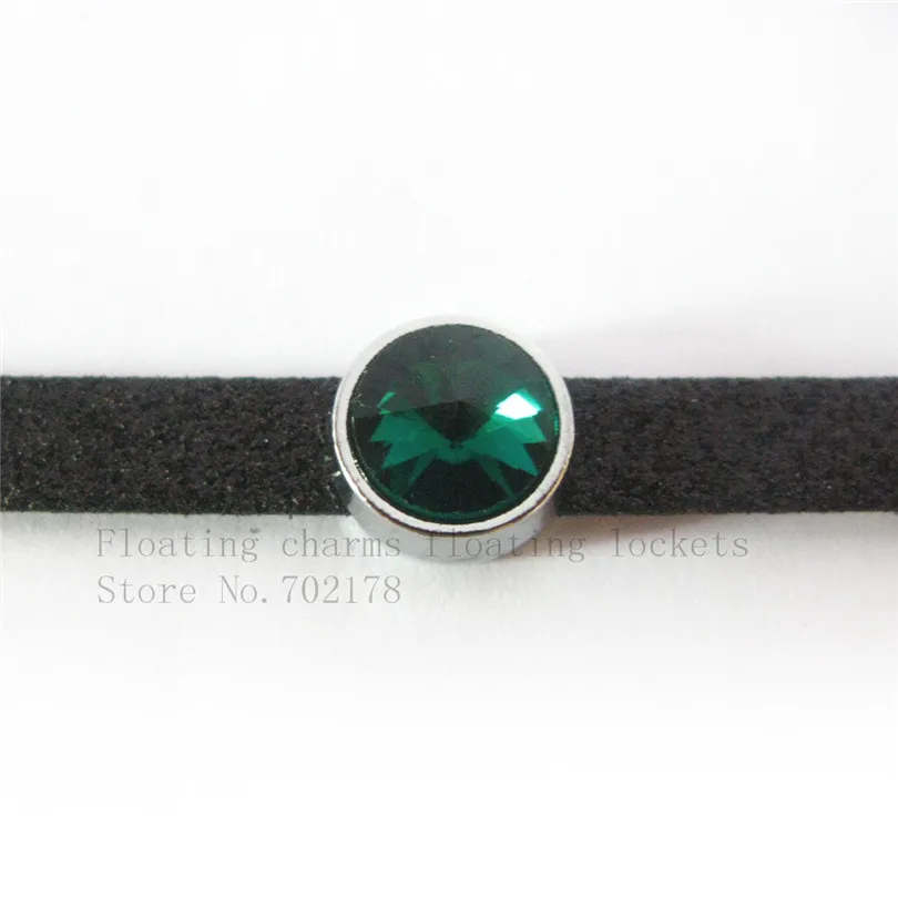 dark green 120 шт. Красочные горный хрусталь талисманы с камнями на месяц рождения 8 мм скользящие шармы для самостоятельного изготовления украшений талисманы fit 8 мм Pet Ошейник - Окраска металла: dark green